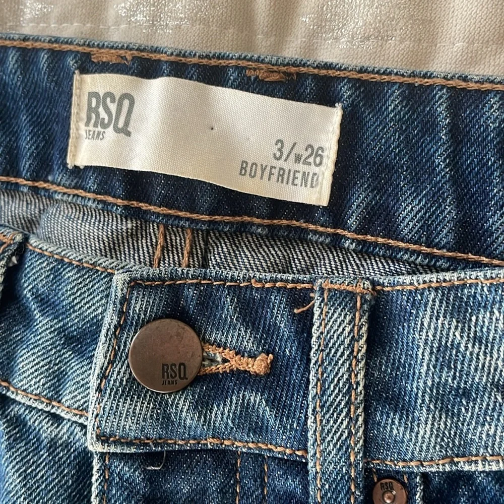 RSQ Baggy Boyfriend Button Fly Blue Jeans‎ Size 26 NWOT